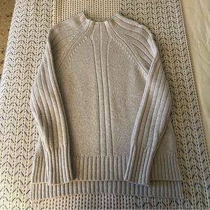 Ann Mashburn Wool Funnel-Neck Sweater, Medium M